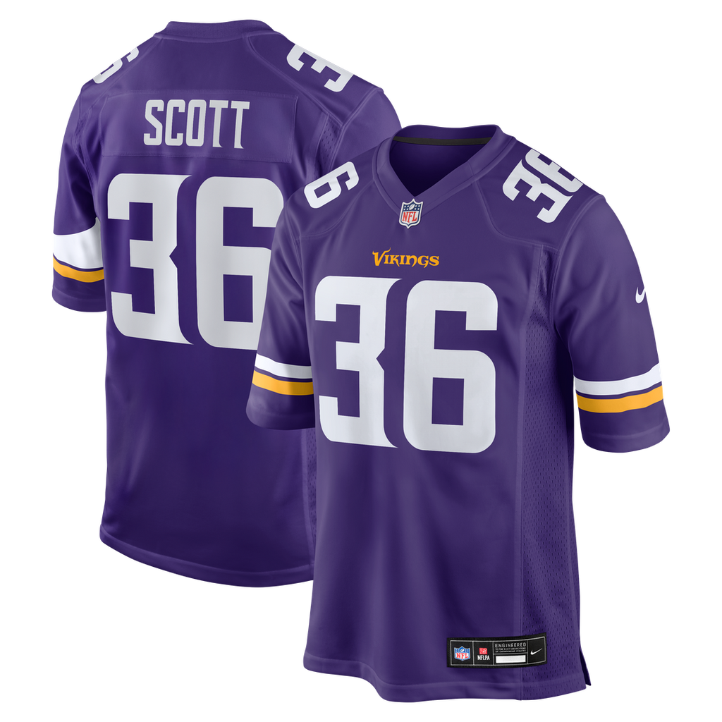 Men's Nike Minnesota Vikings Zavier Scott Purple Team Game NFL Jersey