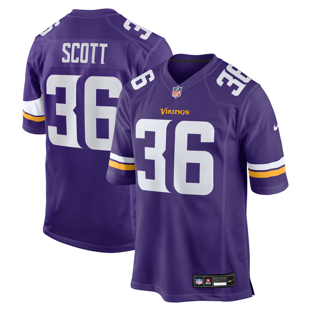 Men's Nike Minnesota Vikings Zavier Scott Purple Team Game NFL Jersey