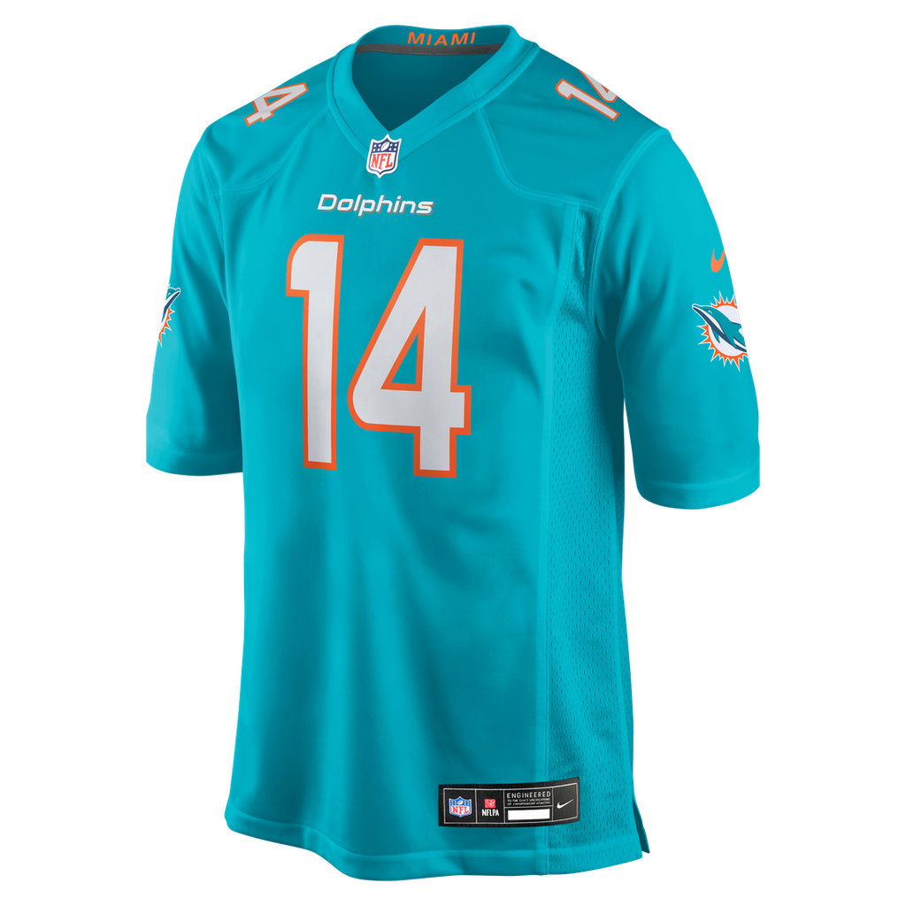 Men's Nike Miami Dolphins Quinn Ewers Aqua Team Game NFL Jersey