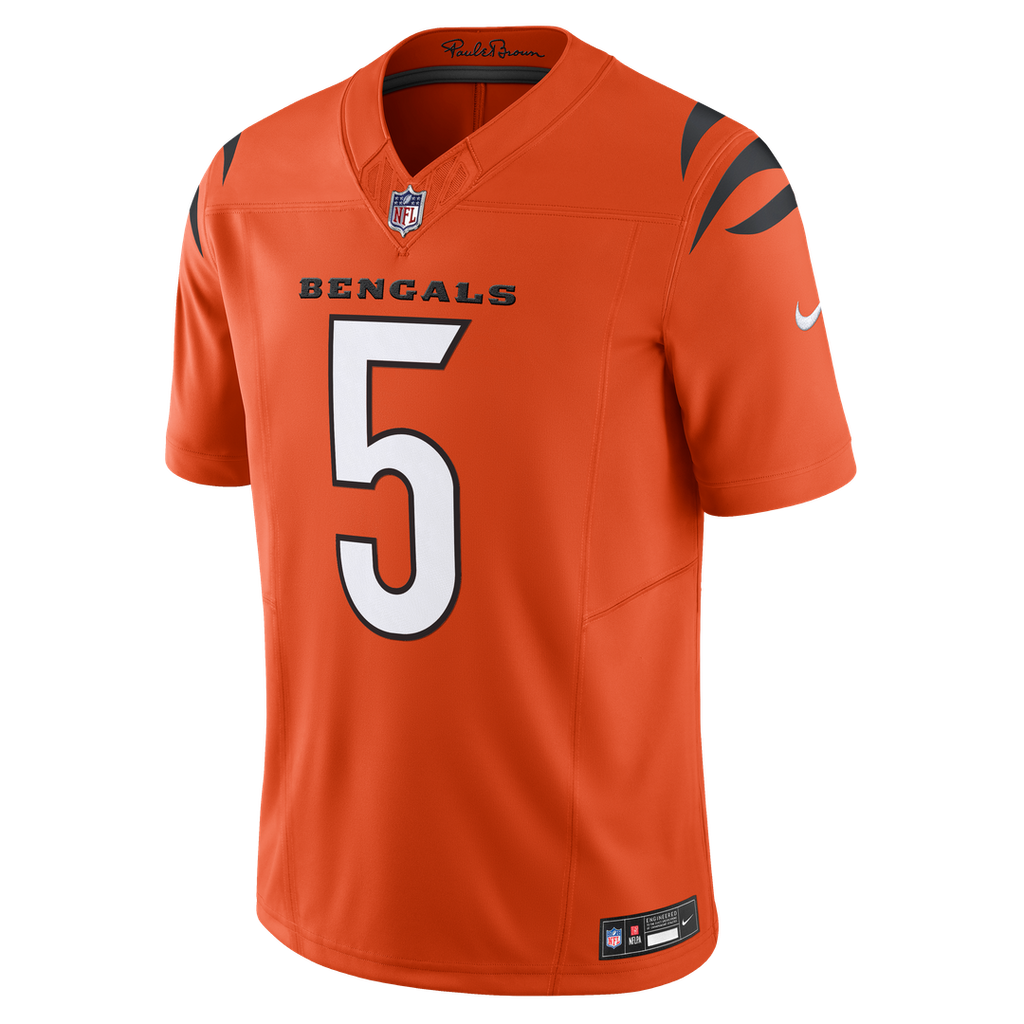 Men's Nike Cincinnati Bengals Tee Higgins Orange Vapor F.U.S.E. Limited NFL Jersey