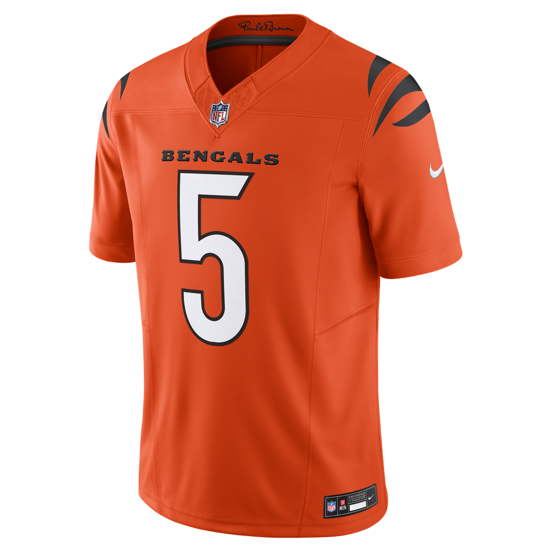 Men's Nike Cincinnati Bengals Tee Higgins Orange Vapor F.U.S.E. Limited NFL Jersey