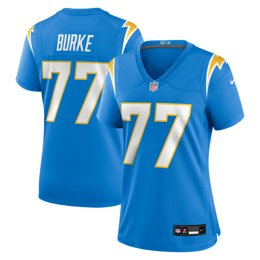 Women's Nike Los Angeles Chargers Travis Burke Powder Blue Team Game NFL Jersey