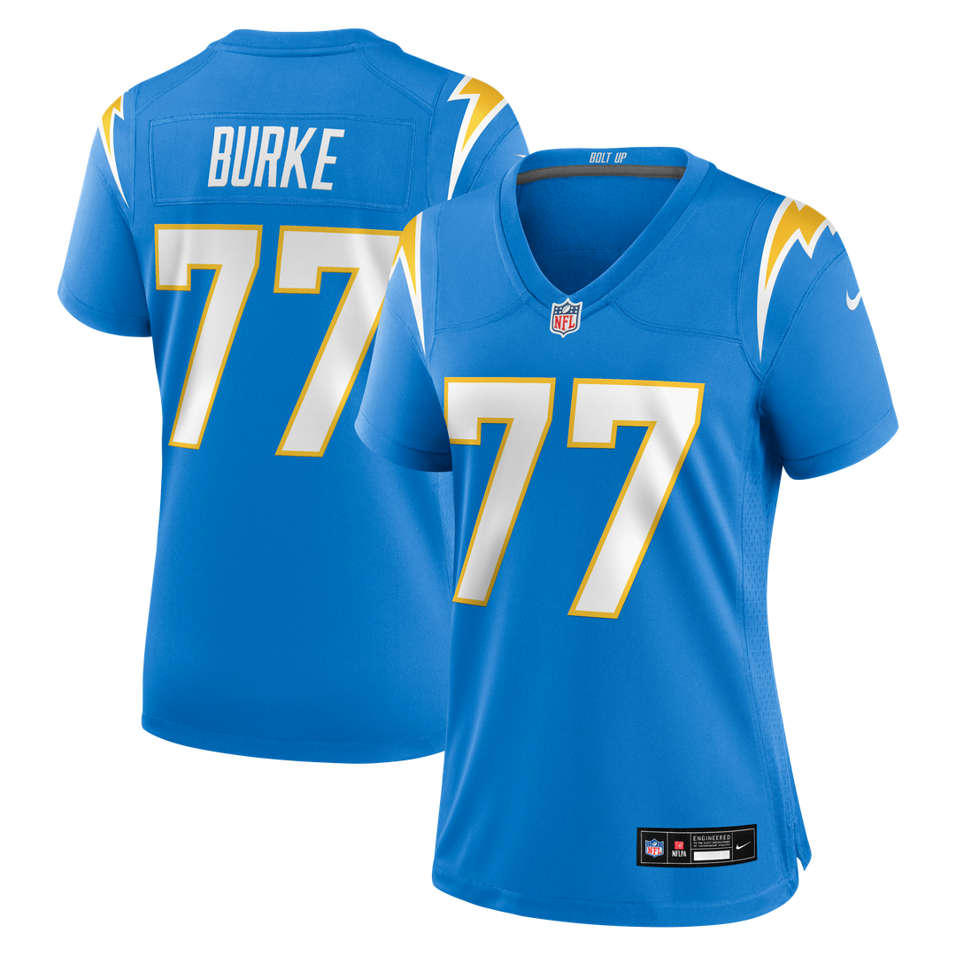 Women's Nike Los Angeles Chargers Travis Burke Powder Blue Team Game NFL Jersey