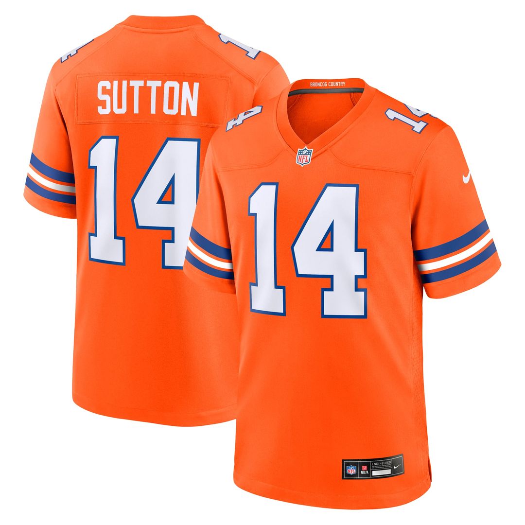 Men's Nike Denver Broncos Courtland Sutton Orange Alternate Game NFL Jersey