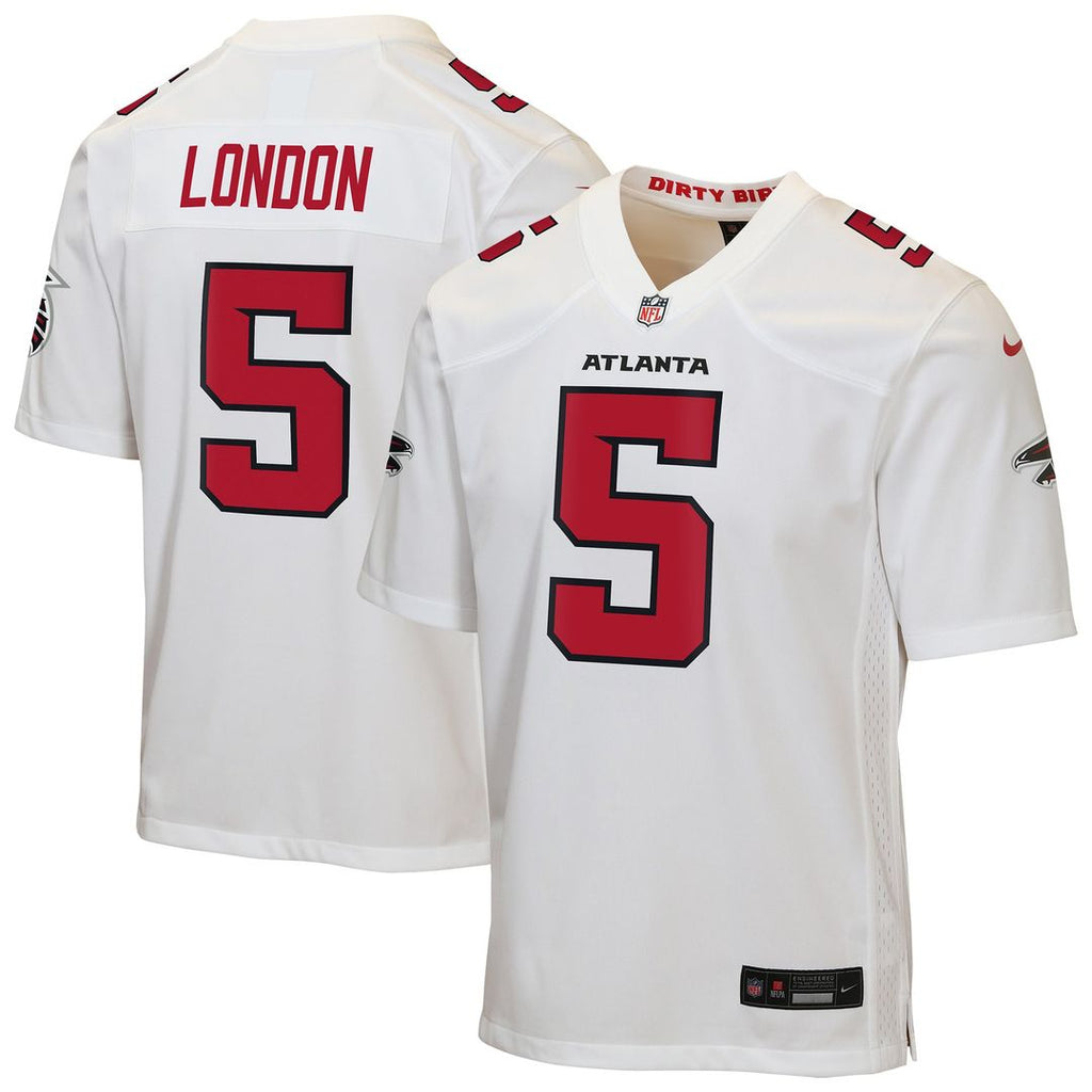 Youth Nike Atlanta Falcons Drake London White Game NFL Jersey