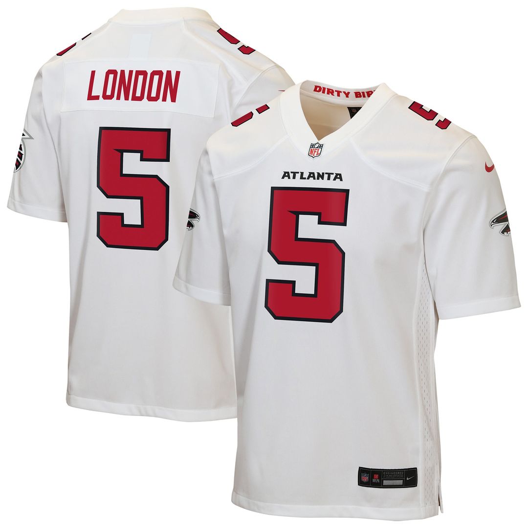 Youth Nike Atlanta Falcons Drake London White Game NFL Jersey