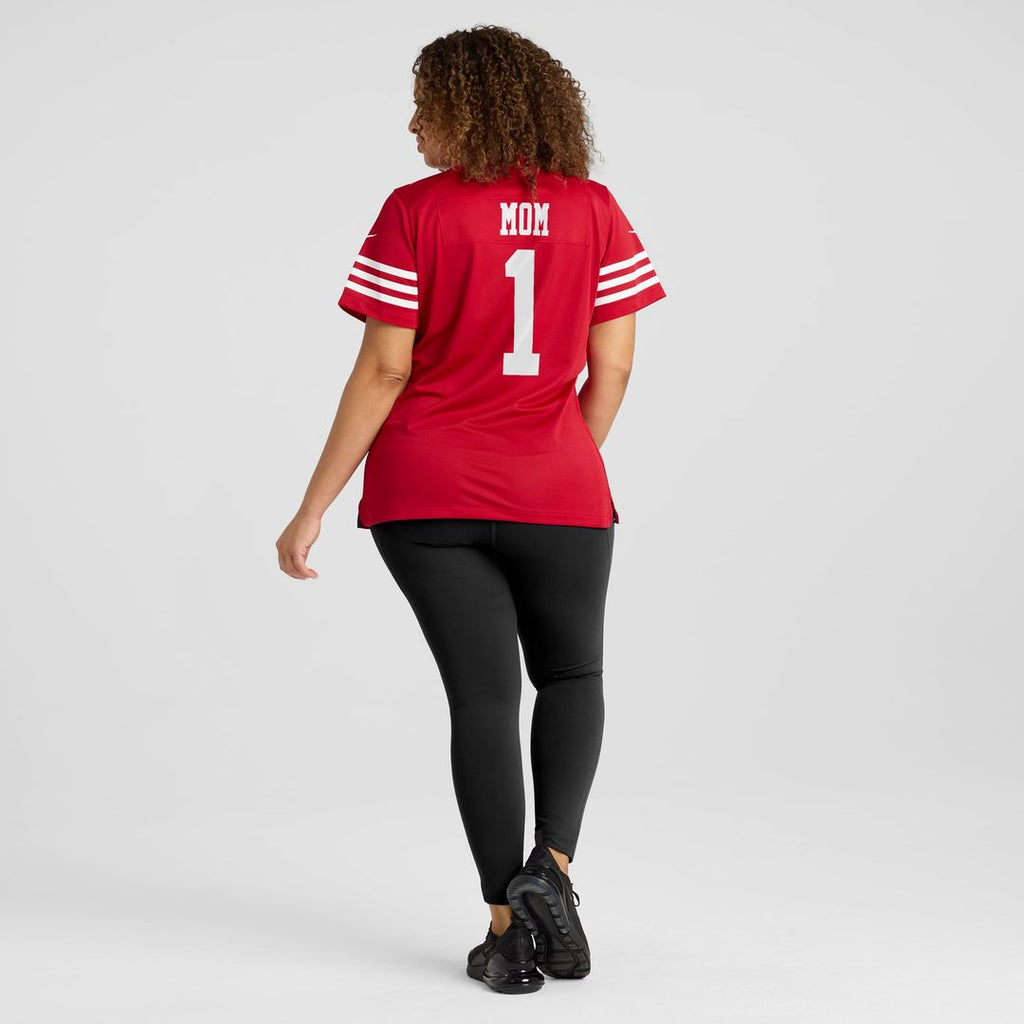 Women's Nike San Francisco 49ers Number 1 Mom Scarlet Game NFL Jersey