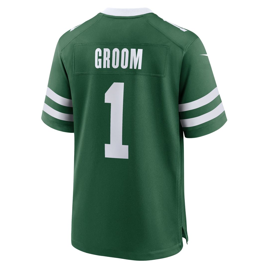 Men's Nike New York Jets Number 1 Groom Legacy Green Game NFL Jersey