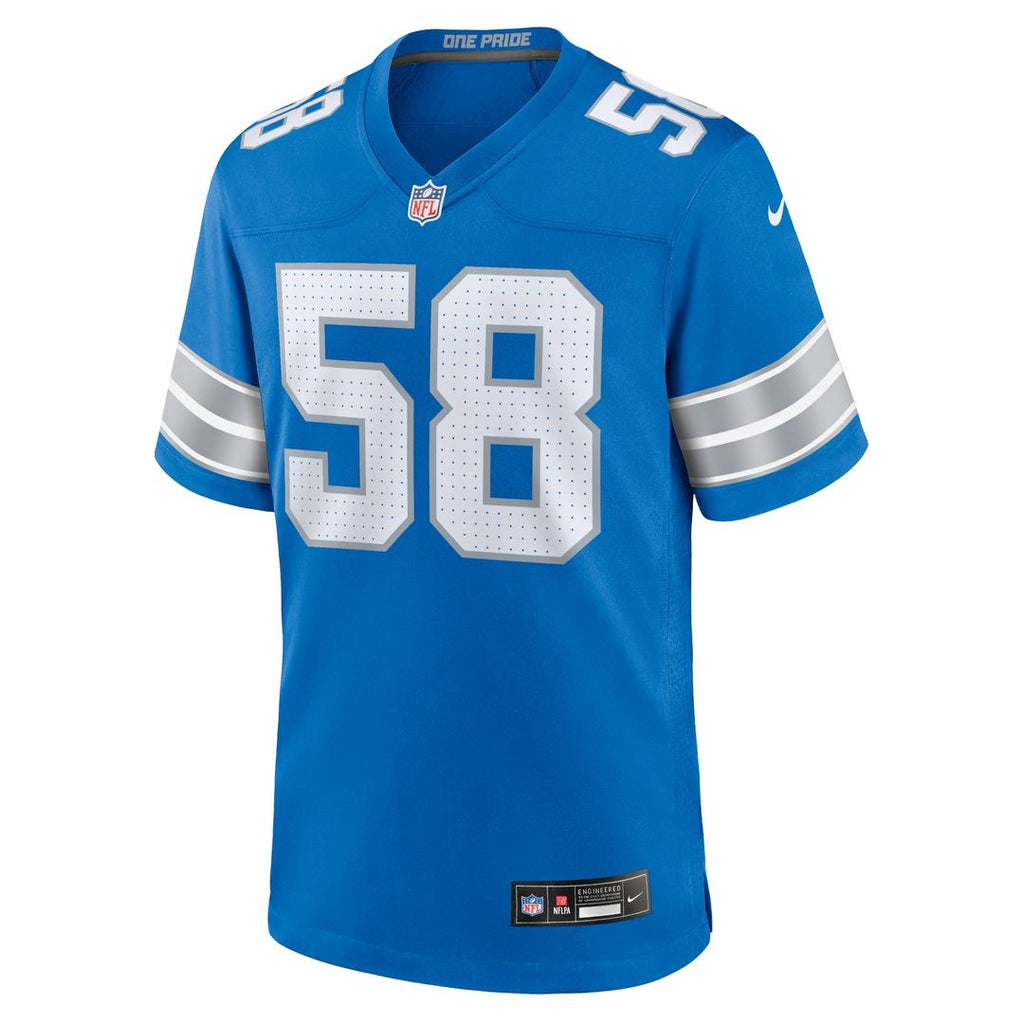 Men's Nike Detroit Lions Penei Sewell Blue Game NFL Jersey
