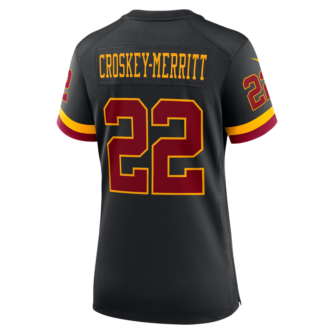 Women's Nike Washington Commanders Jacory Croskey-Merritt Black Hail Raiser Alternate Game NFL Jersey