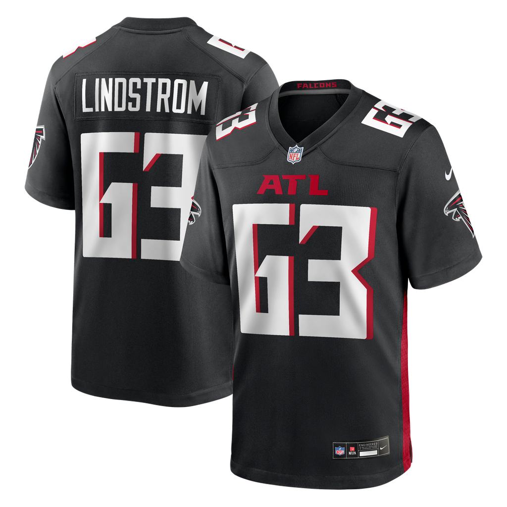 Men's Nike Atlanta Falcons Chris Lindstrom Black Game NFL Jersey