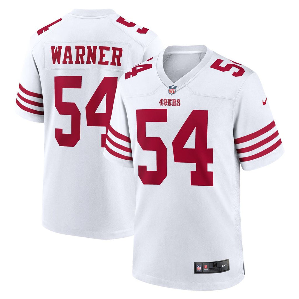 Men's Nike San Francisco 49ers Fred Warner White Team Game Player NFL Jersey
