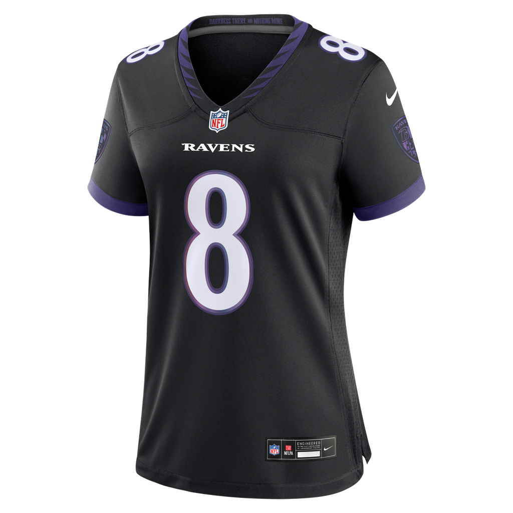 Women's Nike Baltimore Ravens Lamar Jackson Black Alternate Game NFL Jersey