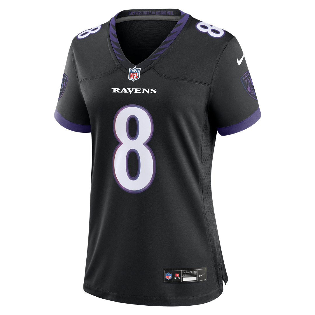 Women's Nike Baltimore Ravens Lamar Jackson Black Alternate Game NFL Jersey