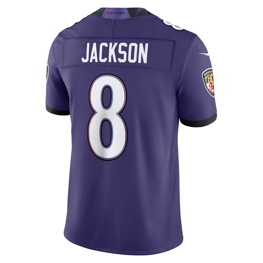Men's Nike Baltimore Ravens Lamar Jackson White Vapor F.U.S.E. Stitched Limited NFL Jersey