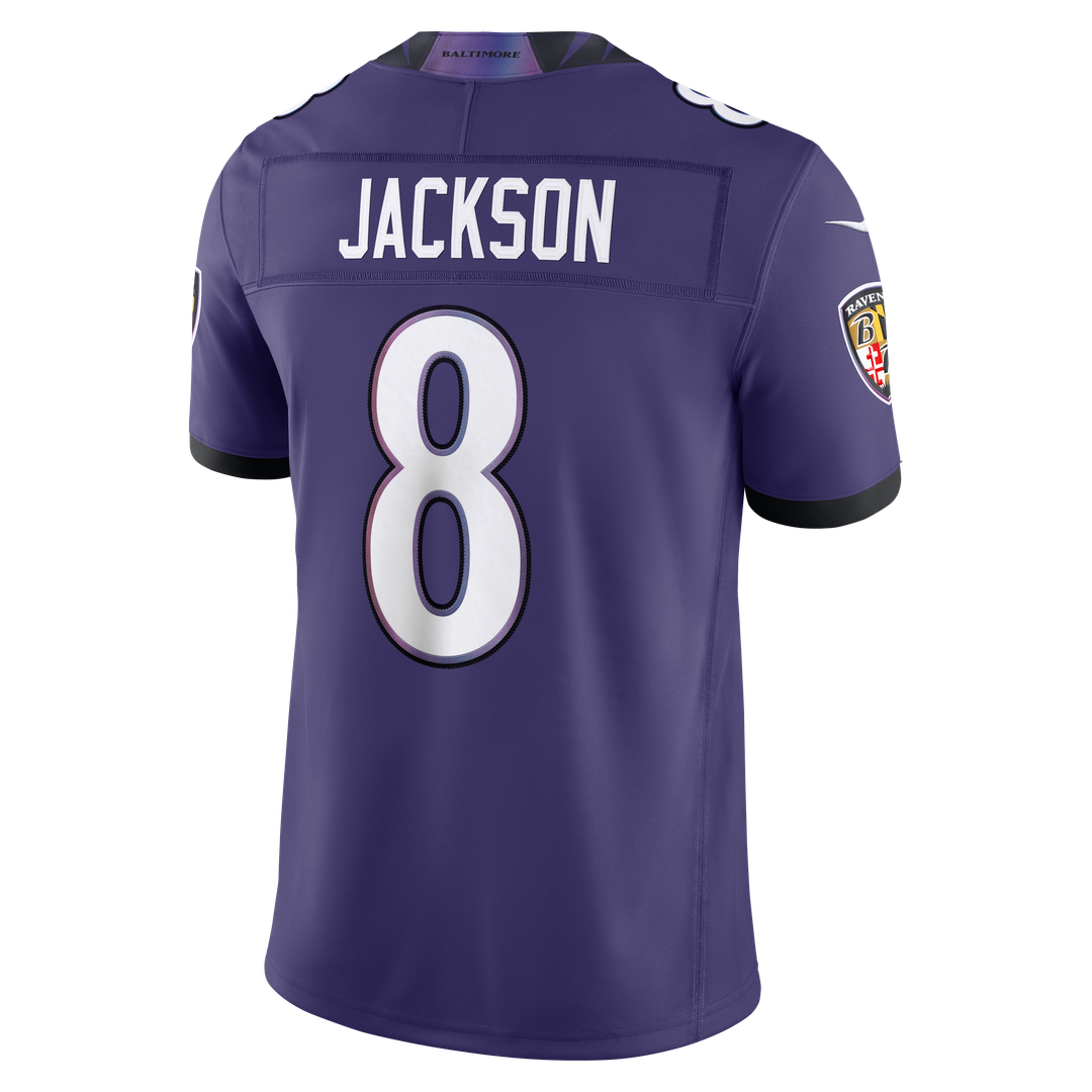 Men's Nike Baltimore Ravens Lamar Jackson White Vapor F.U.S.E. Stitched Limited NFL Jersey