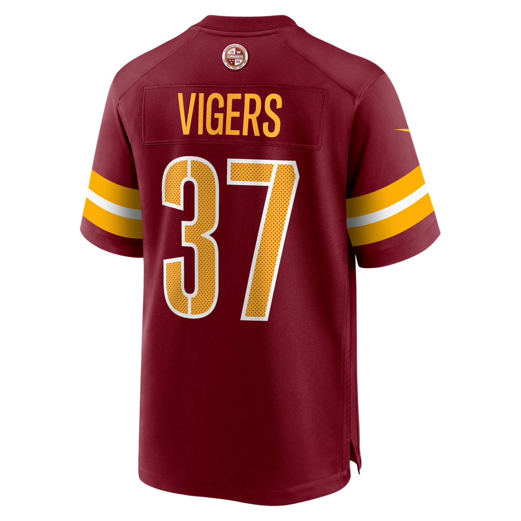 Men's Nike Washington Commanders Car'lin Vigers Burgundy Team Game NFL Jersey