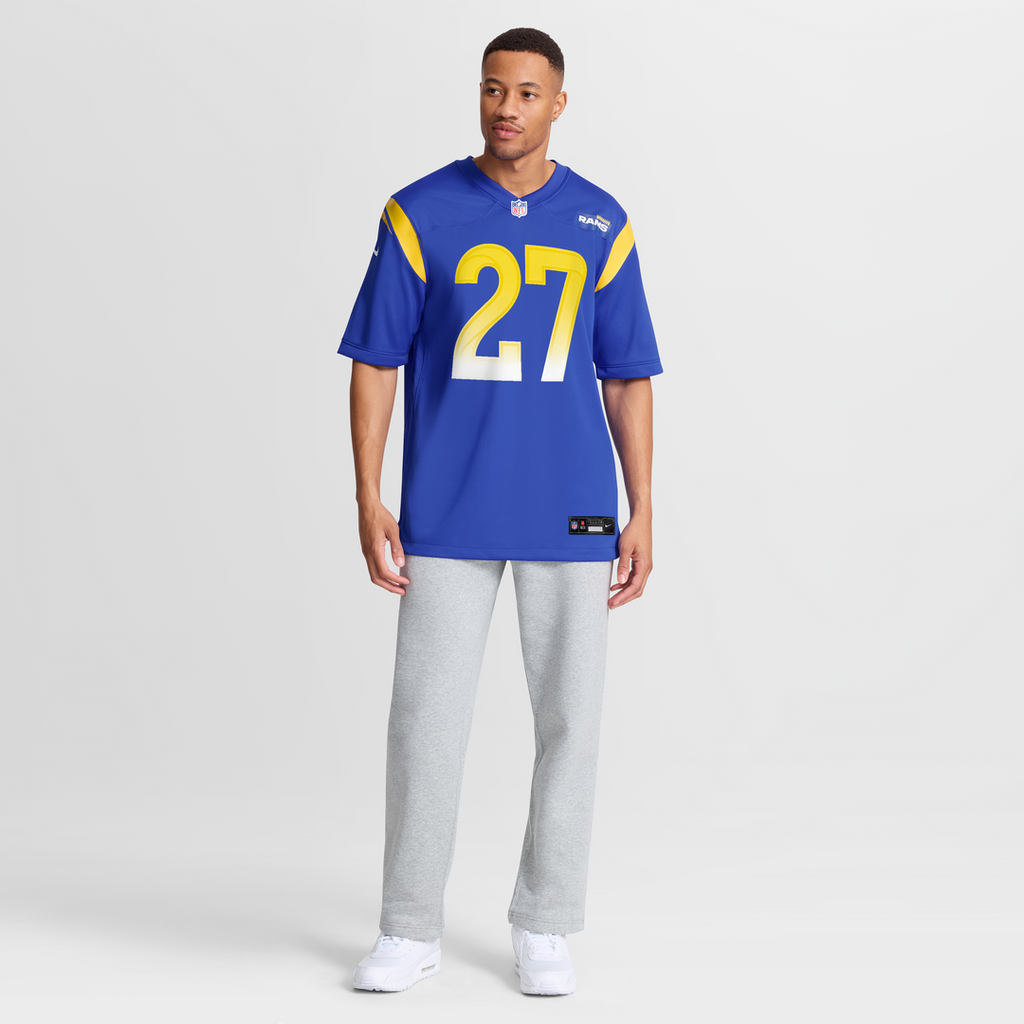 Men's Nike Los Angeles Rams Jarquez Hunter Royal Team Game NFL Jersey