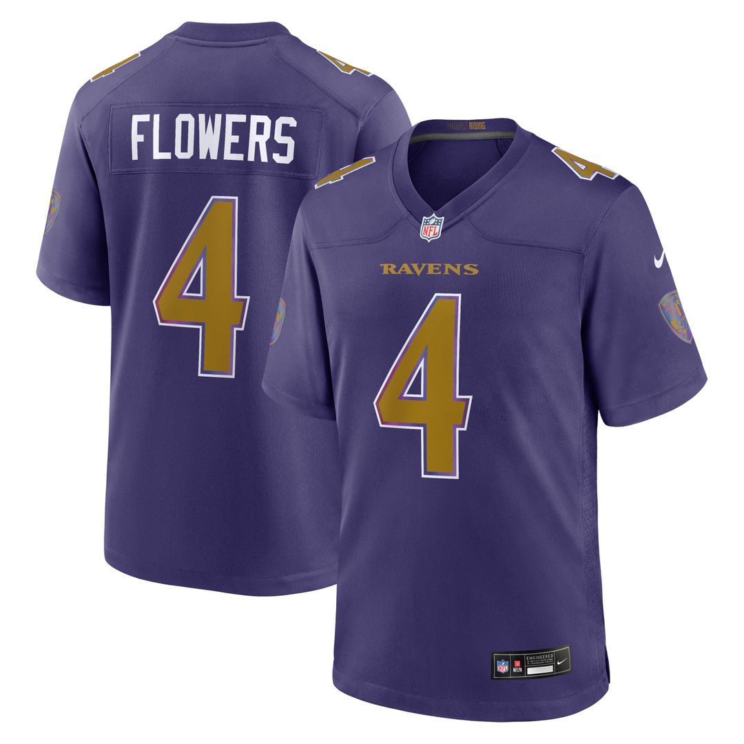 Men's Nike Baltimore Ravens Zay Flowers Black Alternate Game NFL Jersey