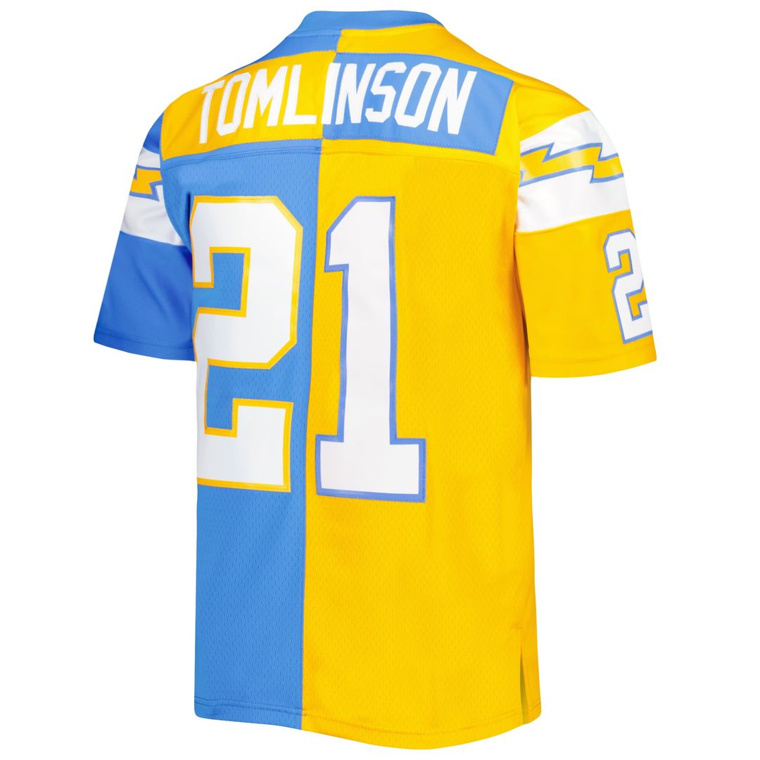 Men's Mitchell & Ness Los Angeles Chargers LaDainian Tomlinson Powder Blue/Gold 2002 Split Legacy Replica NFL Jersey