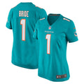 Women's Nike Miami Dolphins Number 1 Bride Aqua Game NFL Jersey