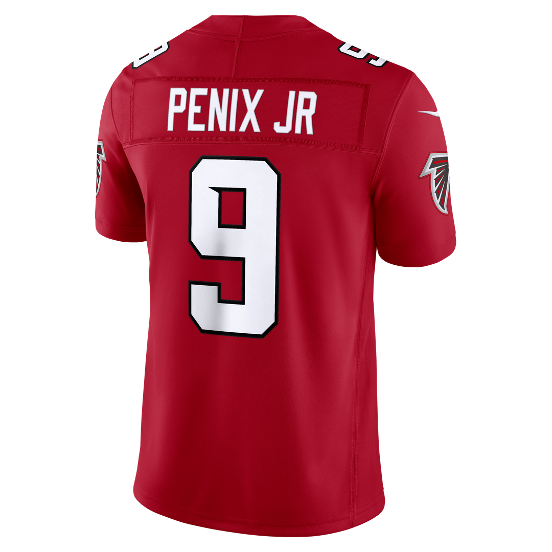 Men's Nike Atlanta Falcons Michael Penix Jr. Red Vapor F.U.S.E. Stitched Limited NFL Jersey