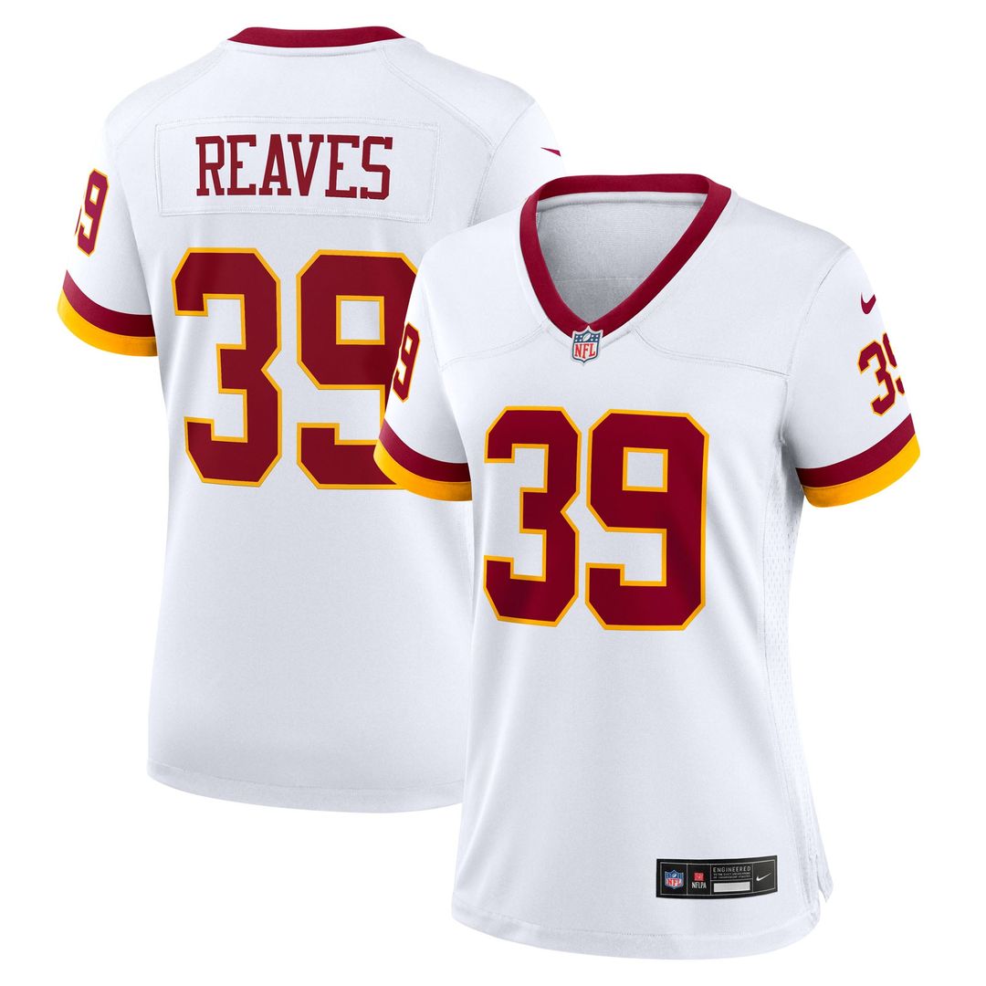Women's Nike Washington Commanders Jeremy Reaves White Game Super Bowl Era NFL Jersey