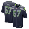 Men's Nike Seattle Seahawks Charles Cross College Navy Game NFL Jersey