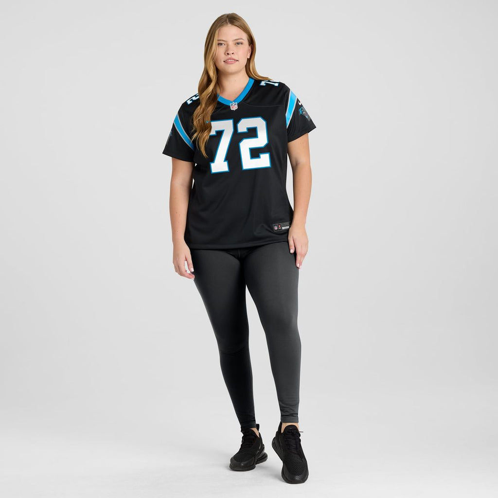 Women's Nike Carolina Panthers Taylor Moton Black Team Game NFL Jersey