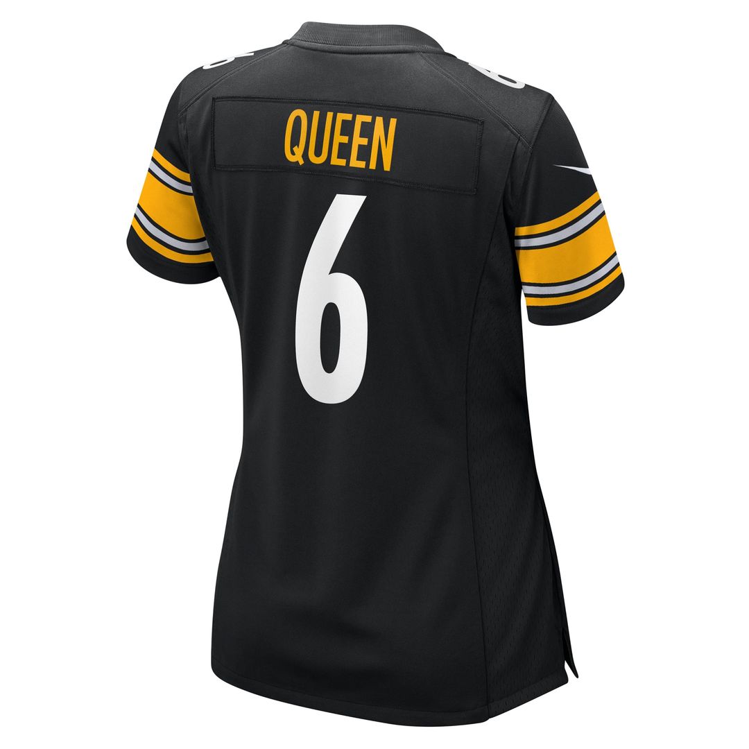 Women's Nike Pittsburgh Steelers Patrick Queen Black Team Game NFL Jersey