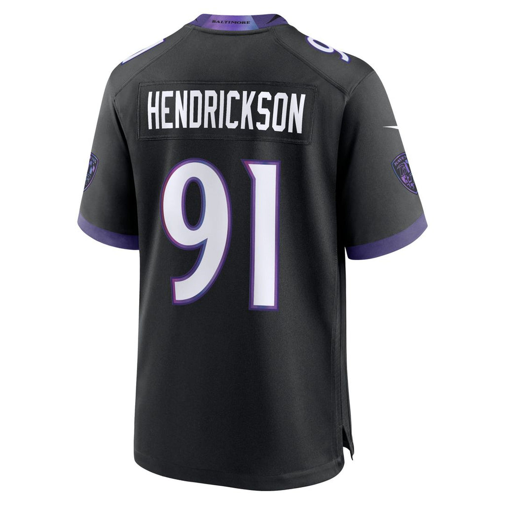 Men's Nike Baltimore Ravens Trey Hendrickson Purple Team Game NFL Jersey