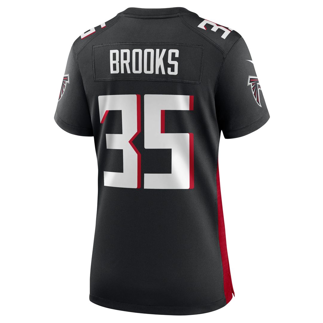 Women's Nike Atlanta Falcons Natrone Brooks Black Team Game NFL Jersey