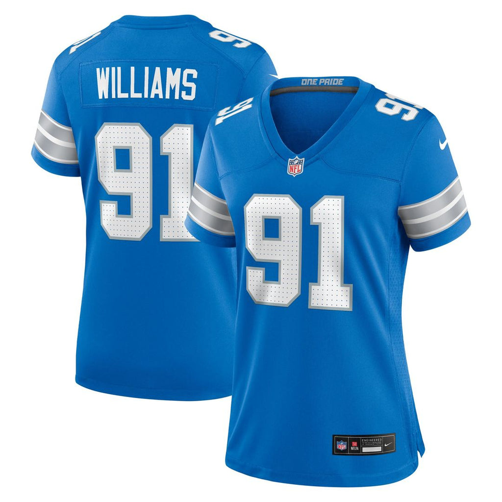 Women's Nike Detroit Lions Tyleik Williams Blue Team Game NFL Jersey