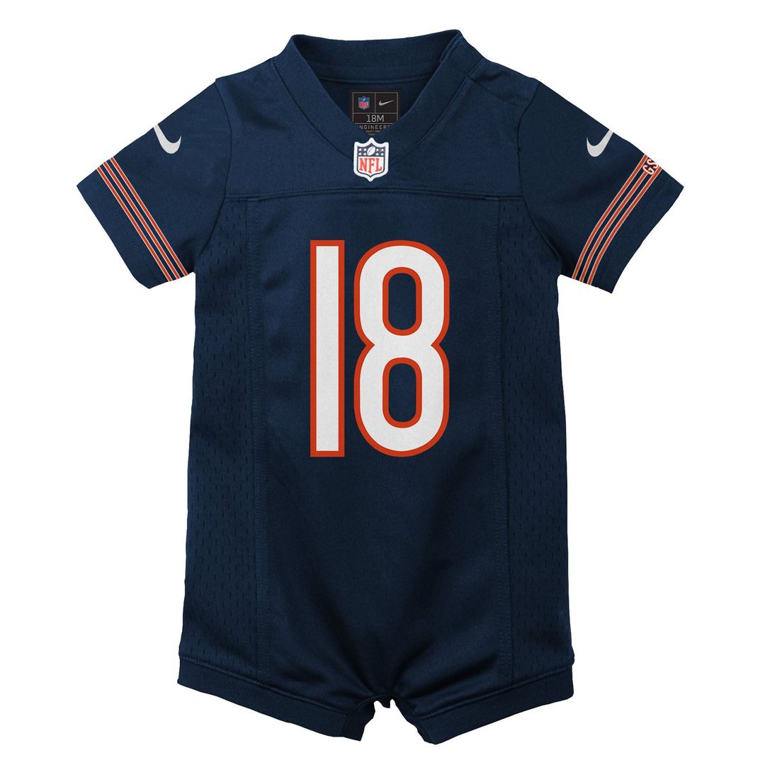 Infant Nike Chicago Bears Caleb Williams Navy Newborn & Game Romper NFL Jersey