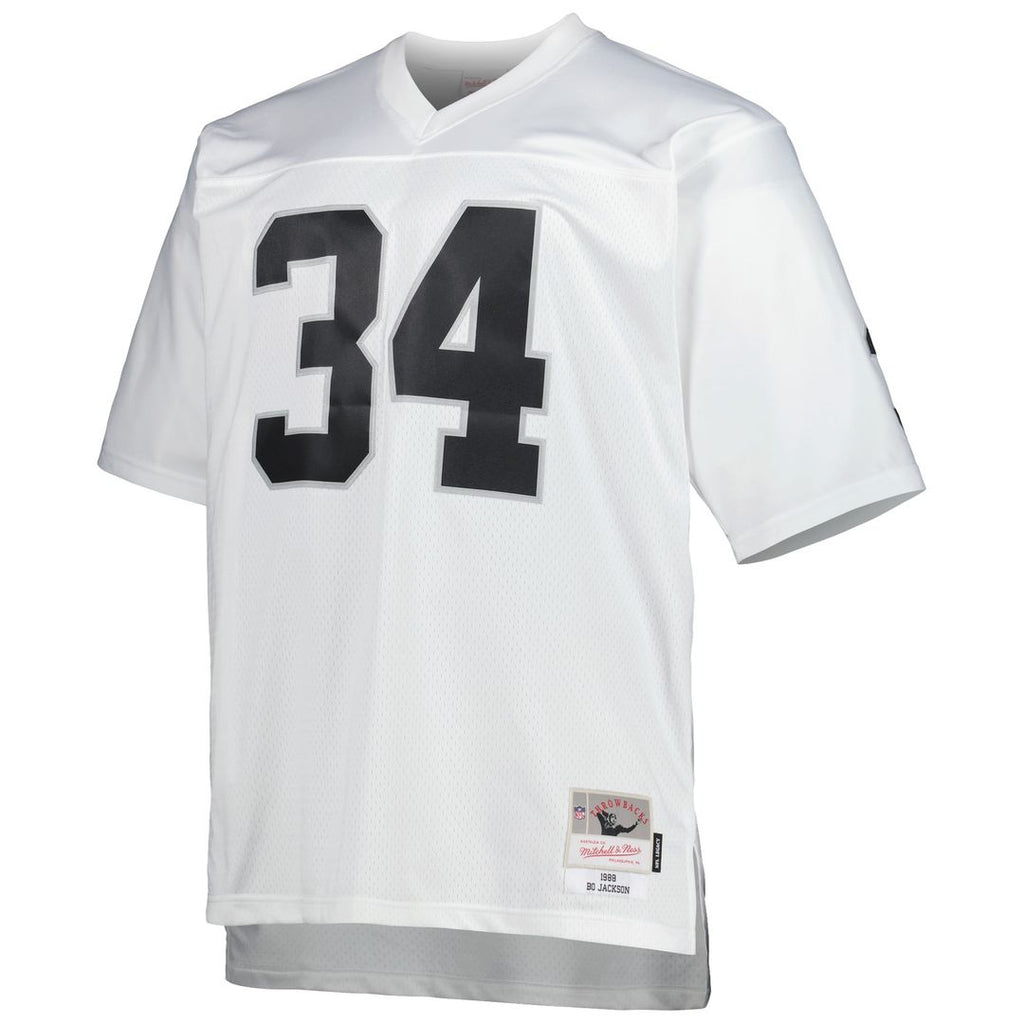 Men's Big & Tall Mitchell & Ness Las Vegas Raiders Bo Jackson White 1988 Retired Player Replica NFL Jersey