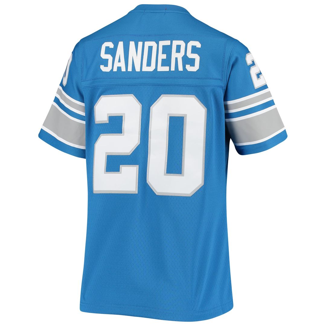 Women's Mitchell & Ness Detroit Lions Barry Sanders Blue 1996 Legacy Replica NFL Jersey