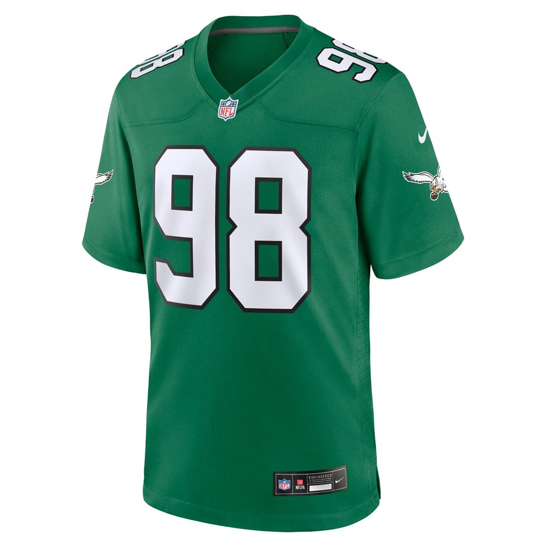 Men's Nike Philadelphia Eagles Jalen Carter Kelly Green Alternate Game NFL Jersey
