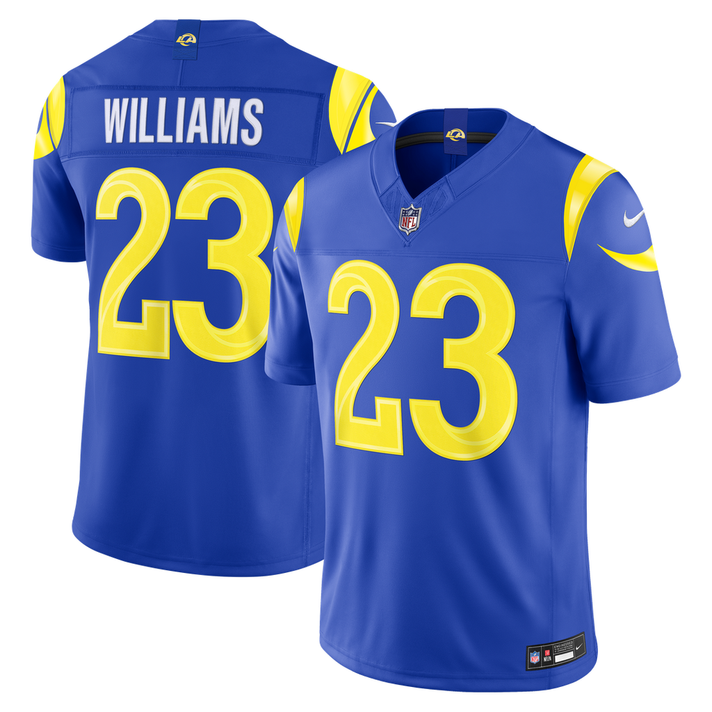 Men's Nike Los Angeles Rams Kyren Williams Royal Vapor F.U.S.E. Stitched Limited NFL Jersey