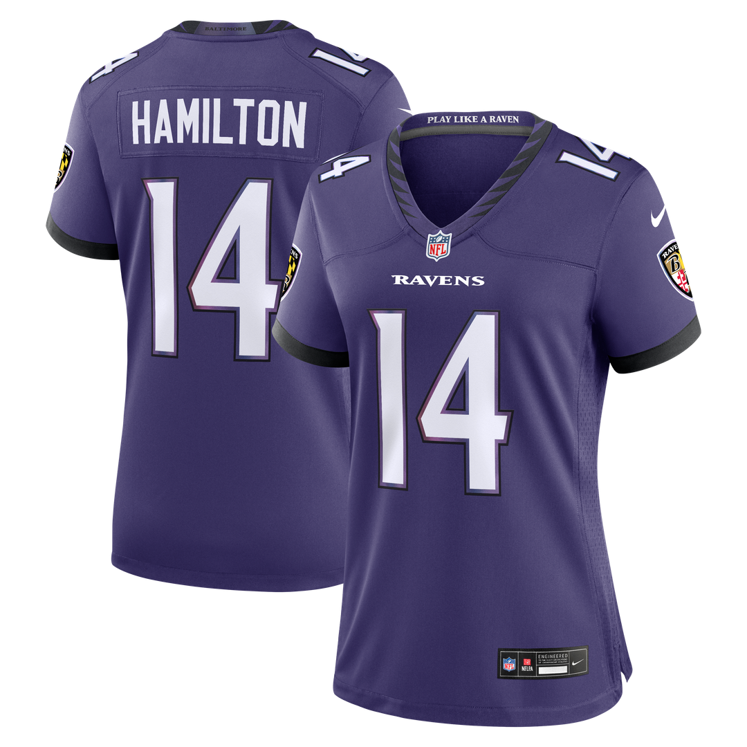Women's Nike Baltimore Ravens Kyle Hamilton Purple Team Game NFL Jersey