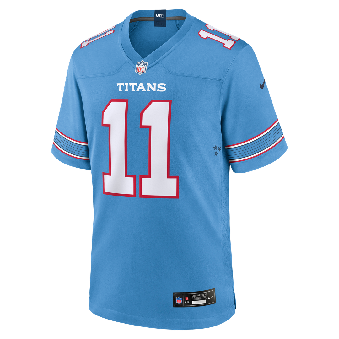 Men's Nike Tennessee Titans Jermaine Johnson II Light Blue Team Game NFL Jersey