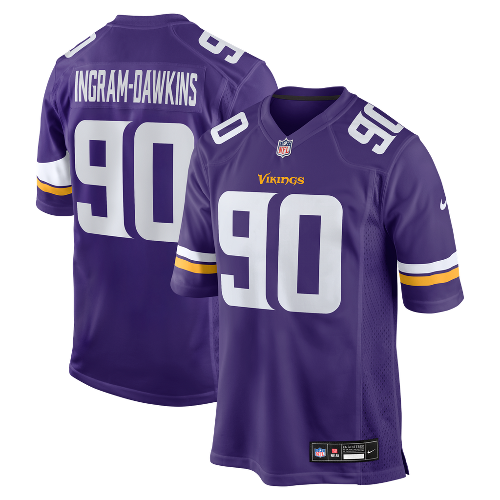 Men's Nike Minnesota Vikings Tyrion Ingram-Dawkins Purple Team Game NFL Jersey