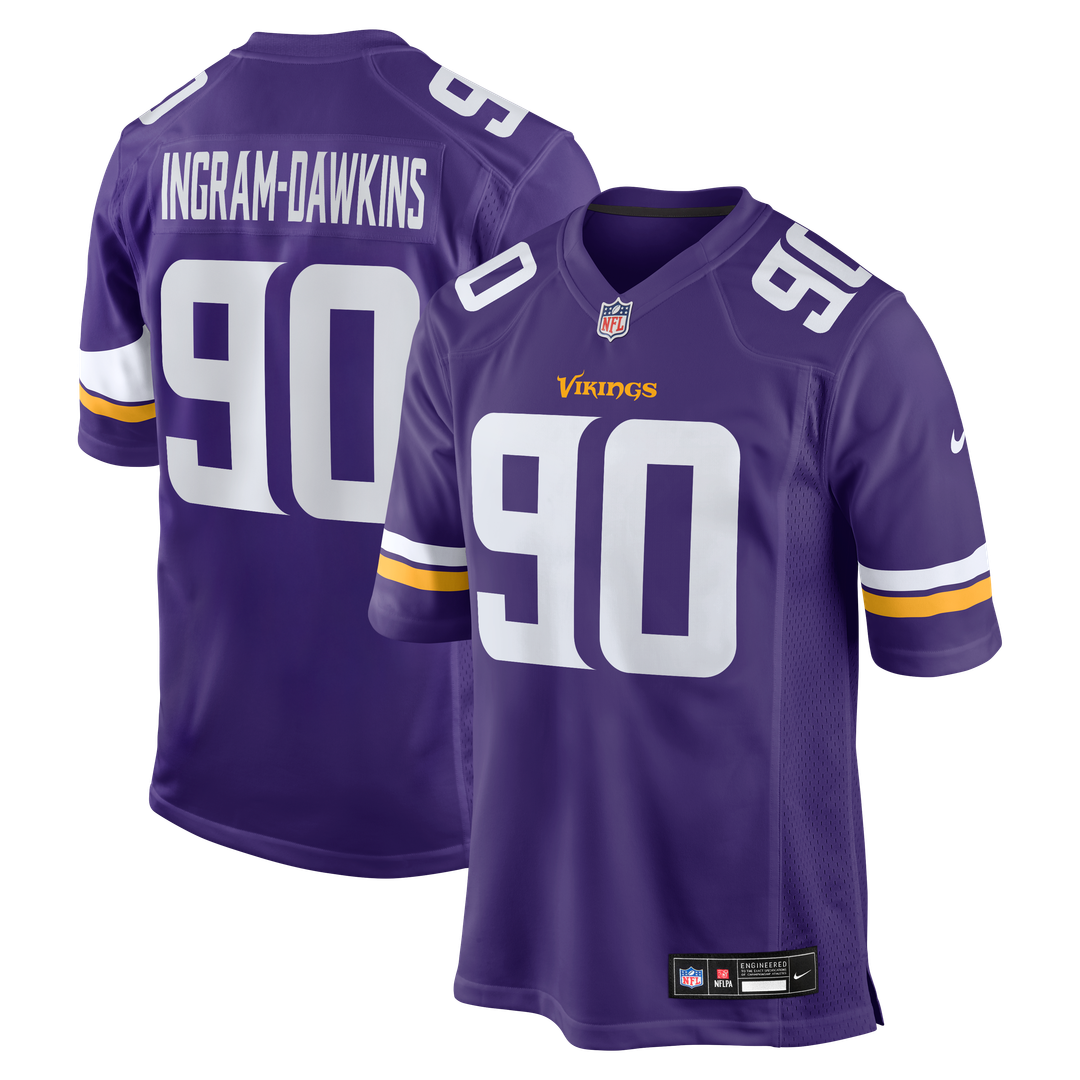 Men's Nike Minnesota Vikings Tyrion Ingram-Dawkins Purple Team Game NFL Jersey