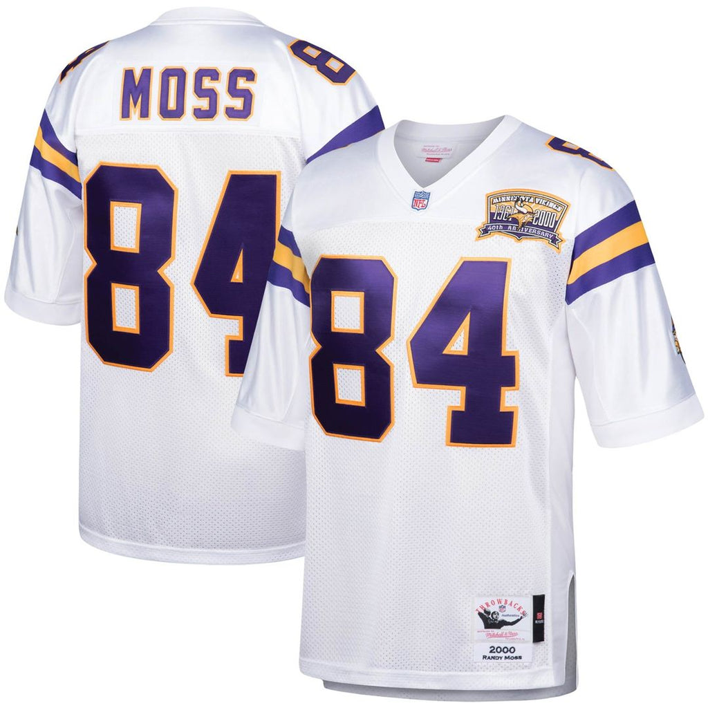 Men's Mitchell & Ness Minnesota Vikings Randy Moss White 2000 Authentic Throwback Retired Player NFL Jersey