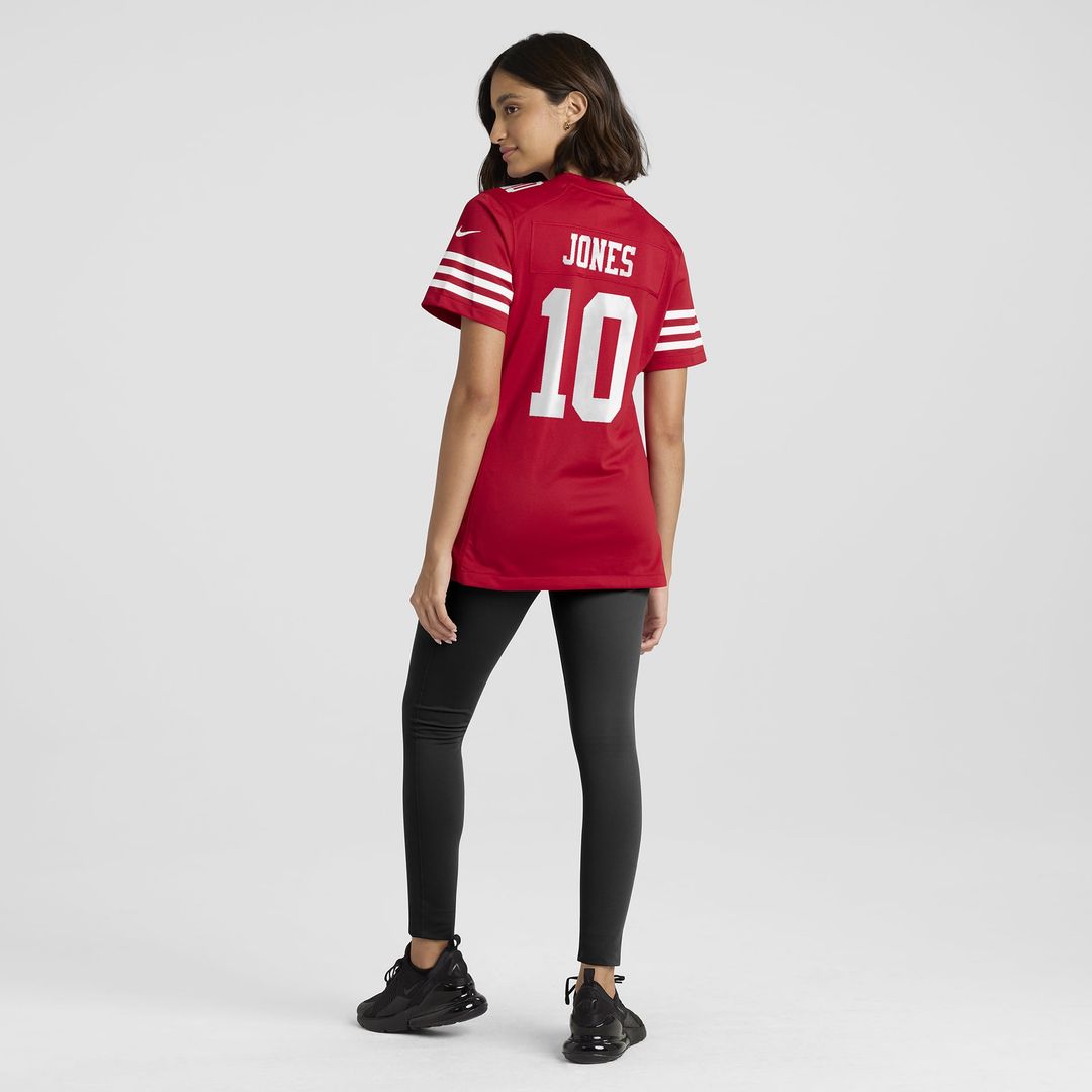 Women's Nike San Francisco 49ers Mac Jones Scarlet Team Game NFL Jersey