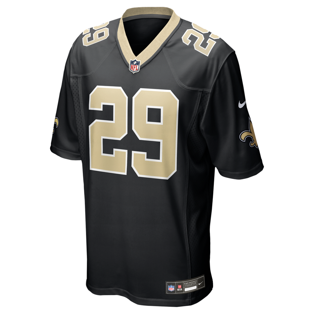 Men's Nike New Orleans Saints Quincy Riley Black Team Game NFL Jersey