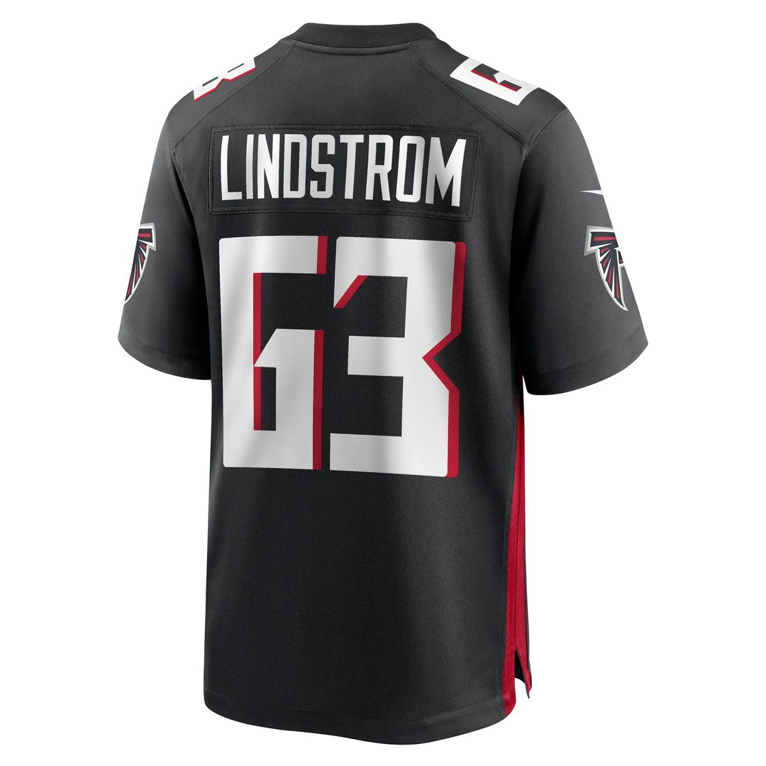Men's Nike Atlanta Falcons Chris Lindstrom Black Team Game NFL Jersey