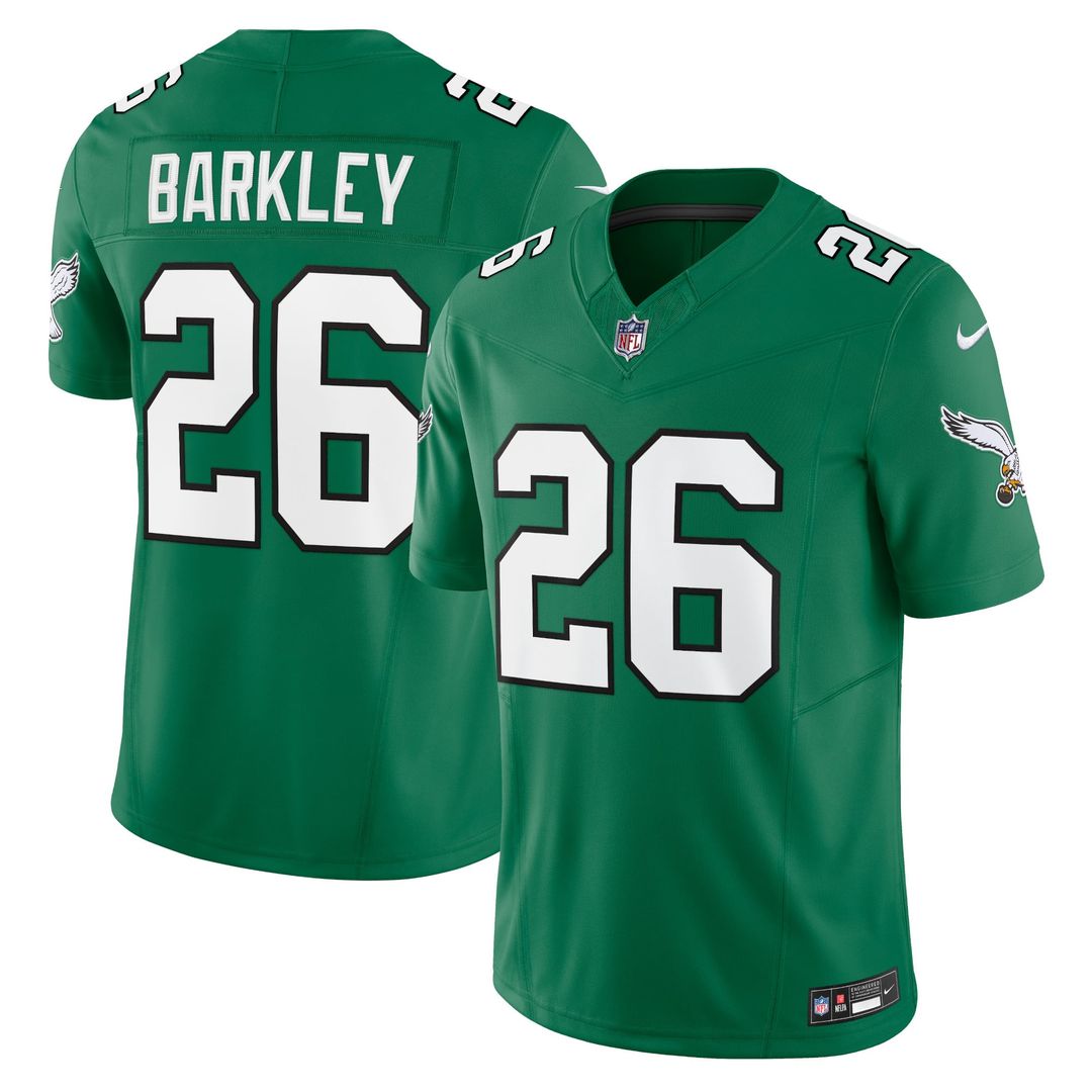 Men's Nike Philadelphia Eagles Saquon Barkley Kelly Green Alternate Vapor F.U.S.E. Limited NFL Jersey