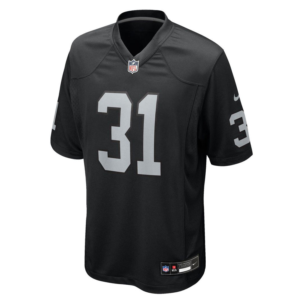 Men's Nike Las Vegas Raiders Raheem Mostert Black Team Game NFL Jersey