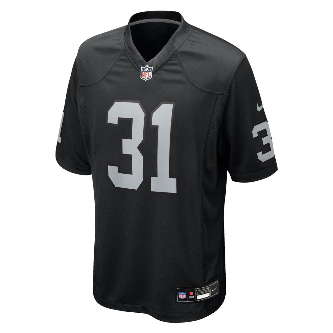Men's Nike Las Vegas Raiders Raheem Mostert Black Team Game NFL Jersey