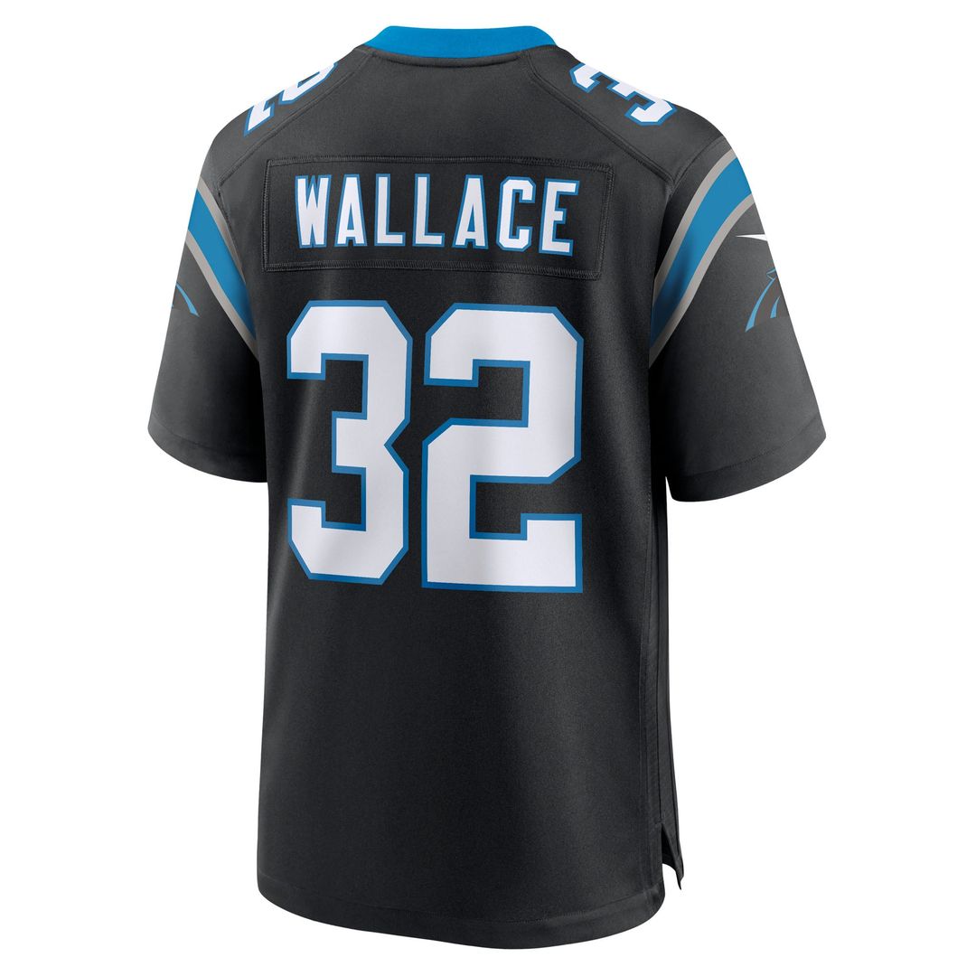 Men's Nike Carolina Panthers Trevin Wallace Black Team Game NFL Jersey